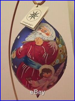 Christopher Radko SANTA HERALD Ornament 1997 Tear drop Ball 7 Santa-Angel-Tree