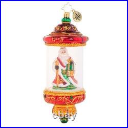 Christopher Radko SHINE BRIGHT Santa In Jeweled Dome Ornament #1020569 New