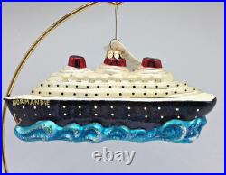 Christopher Radko SS Normandie #99-287-0 Large 7 Blown Glass Ornament withTags