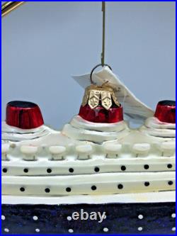 Christopher Radko SS Normandie #99-287-0 Large 7 Blown Glass Ornament withTags