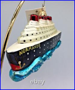 Christopher Radko SS Normandie #99-287-0 Large 7 Blown Glass Ornament withTags