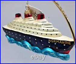 Christopher Radko SS Normandie #99-287-0 Large 7 Blown Glass Ornament withTags