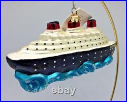 Christopher Radko SS Normandie #99-287-0 Large 7 Blown Glass Ornament withTags