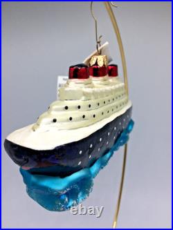 Christopher Radko SS Normandie #99-287-0 Large 7 Blown Glass Ornament withTags