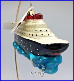 Christopher Radko SS Normandie #99-287-0 Large 7 Blown Glass Ornament withTags