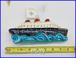 Christopher Radko SS Normandie #99-287-0 Large 7 Blown Glass Ornament withTags