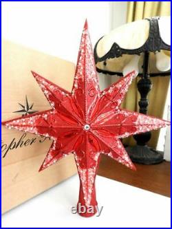 Christopher Radko STELLAR RED RUBY Star Tree Topper Ornament MINT / BOX