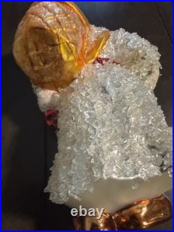 Christopher Radko Santa Blown Glass Christmas Ornament Ice White Snow Large 9