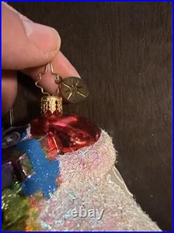 Christopher Radko Santa Blown Glass Christmas Ornament Ice White Snow Large 9