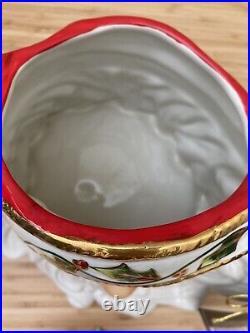 Christopher Radko Santa Cardinal Centerpiece Cookie Jar HO HOLLY FILLED