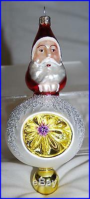 Christopher Radko Santa Claus 6.5 Two Sided Drop Style Orb Ornament #kb