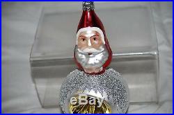 Christopher Radko Santa Claus 6.5 Two Sided Drop Style Orb Ornament #kb