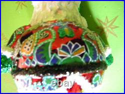 Christopher Radko Santa Green Hat Glass Ornament