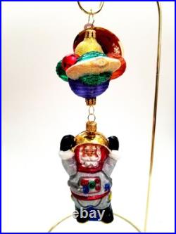 Christopher Radko Santa In Space #1021127 Planets & Santa In Space Suit Dangle