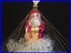 Christopher Radko Santa In Space Ornament 1993 93-127-0 Rocket Pink Claus, RARE