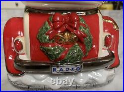 Christopher Radko Santa Rolls In Centerpiece Cookie Jar