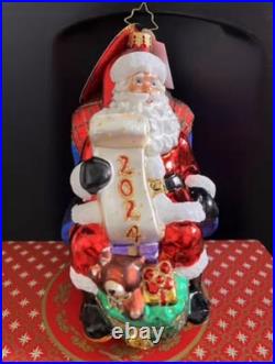 Christopher Radko Santa's 2024 Checklist Chair Brand New In Box