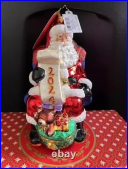 Christopher Radko Santa's 2024 Checklist Chair Brand New In Box