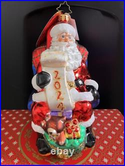 Christopher Radko Santa's 2024 Checklist Chair Brand New In Box