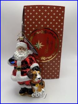 Christopher Radko Santa's Best Friend Glass Ornament 6 -Santa&Dog withbox+tag
