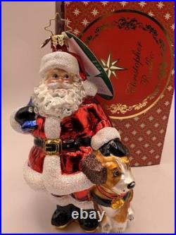 Christopher Radko Santa's Best Friend Glass Ornament 6 -Santa&Dog withbox+tag