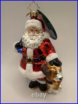 Christopher Radko Santa's Best Friend Glass Ornament 6 -Santa&Dog withbox+tag