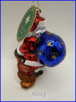 Christopher Radko Santa's Best Friend Glass Ornament 6 -Santa&Dog withbox+tag