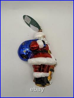 Christopher Radko Santa's Best Friend Glass Ornament 6 -Santa&Dog withbox+tag