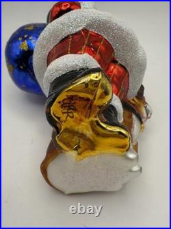 Christopher Radko Santa's Best Friend Glass Ornament 6 -Santa&Dog withbox+tag