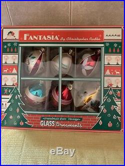 Christopher Radko Set of 6 Fantasia Blown Glass Ornaments Ornaments Tear Drops