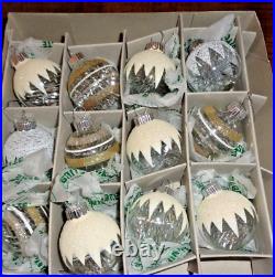 Christopher Radko Shiny Brite Christmas Ornaments 2 in. 40's Design Lot of 61