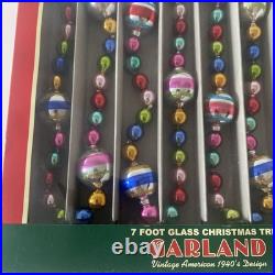 Christopher Radko Shiny Brite Design Christmas Glass Confetti Garland 7 Foot