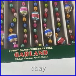 Christopher Radko Shiny Brite Design Christmas Glass Confetti Garland 7 Foot