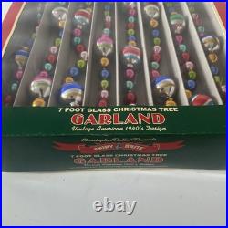 Christopher Radko Shiny Brite Design Christmas Glass Confetti Garland 7 Foot