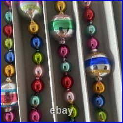 Christopher Radko Shiny Brite Design Christmas Glass Confetti Garland 7 Foot