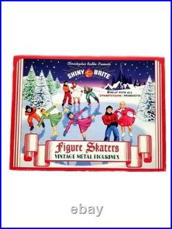Christopher Radko Shiny Brite Sparkle Town Figure Skaters & Lake Set