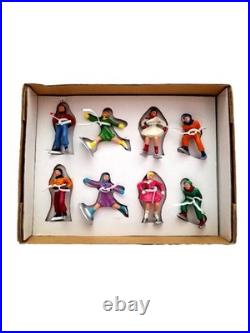 Christopher Radko Shiny Brite Sparkle Town Figure Skaters & Lake Set