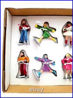 Christopher Radko Shiny Brite Sparkle Town Figure Skaters & Lake Set