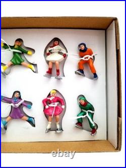 Christopher Radko Shiny Brite Sparkle Town Figure Skaters & Lake Set