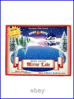 Christopher Radko Shiny Brite Sparkle Town Figure Skaters & Lake Set