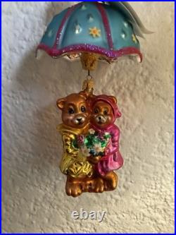 Christopher Radko Shower Me With Love 2002 Teddy Bears Umbrella Ornament Box