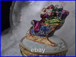 Christopher Radko Sleighride Supreme 7.5 Ornament Santa Snowglobe 2004