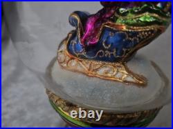 Christopher Radko Sleighride Supreme 7.5 Ornament Santa Snowglobe 2004