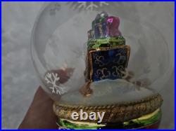 Christopher Radko Sleighride Supreme 7.5 Ornament Santa Snowglobe 2004