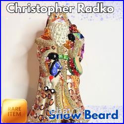 Christopher Radko Snow Beard Sparkle Lepoard Rare