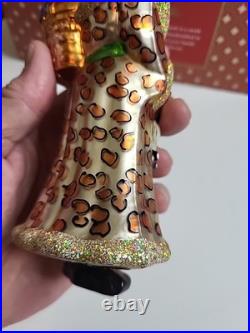 Christopher Radko Snow Beard Sparkle Lepoard Rare