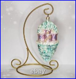 Christopher Radko Snow Castle Glass Christmas Ornament 7 RETIRED