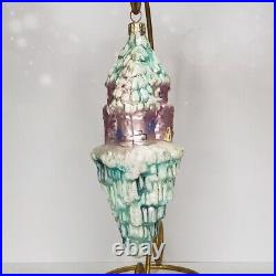 Christopher Radko Snow Castle Glass Christmas Ornament 7 RETIRED