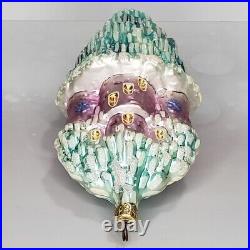 Christopher Radko Snow Castle Glass Christmas Ornament 7 RETIRED