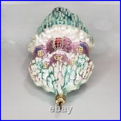 Christopher Radko Snow Castle Glass Christmas Ornament 7 RETIRED